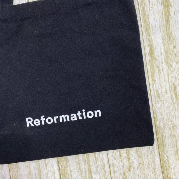 Reformation Black Small Canvas Tote Bag - Picture 3 of 4